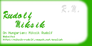 rudolf miksik business card